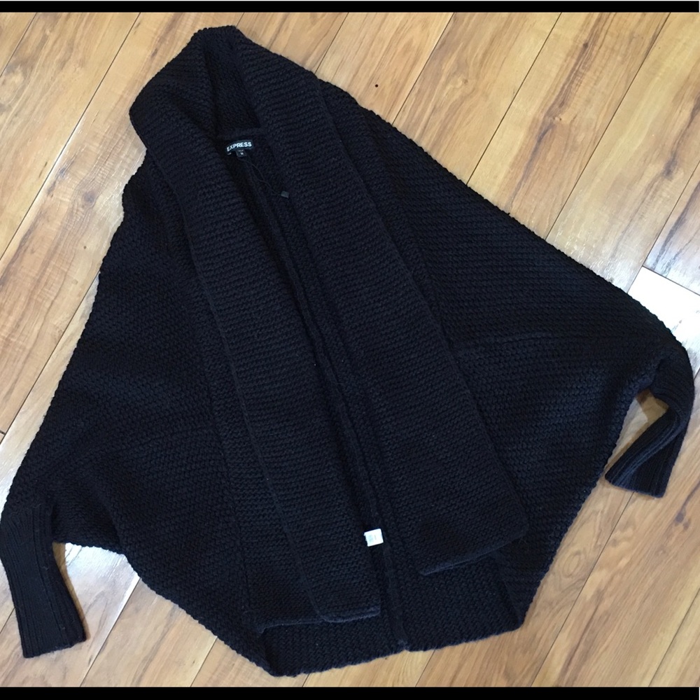 Express winter batwing cable knit sweater black halloween